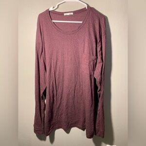 Men's 3XL Tall maroon long sleeve top